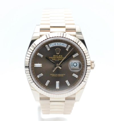 Rolex Day-date 40 228235 Choco Baguette Dial Unworn