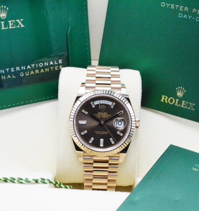 Rolex Day-date 40 228235 Choco Baguette Dial Unworn
