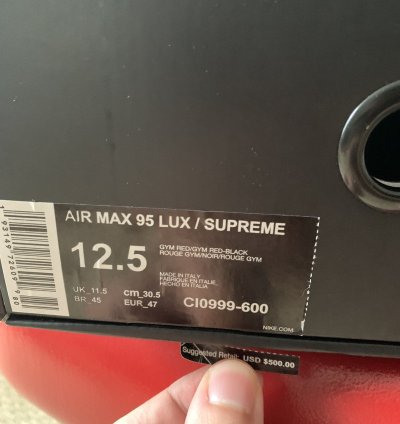 Ultra Rare Supreme Nike Air Max 95 Lux Black