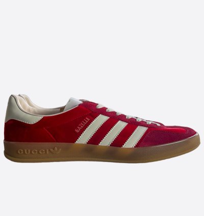Gucci Adidas Red White Gazelle Sneakers