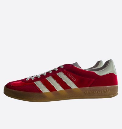 Gucci Adidas Red White Gazelle Sneakers