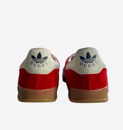 Gucci Adidas Red White Gazelle Sneakers