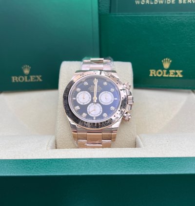 Rolex Daytona Black And Sundust Diamond-set Dial Rose Gold