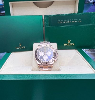 Rolex Daytona Black And Sundust Diamond-set Dial Rose Gold