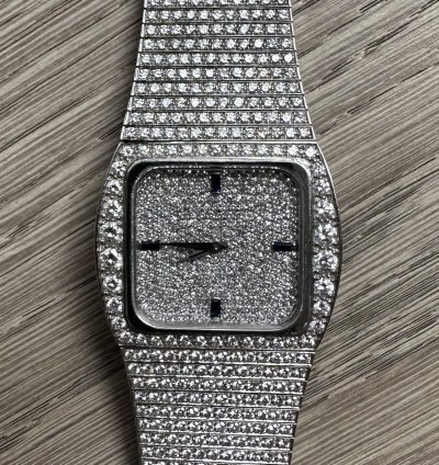 Patek Philippe Diamond Set Cushion Case Bracelet Watch Ref 3636