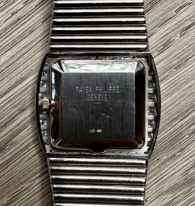 Patek Philippe Diamond Set Cushion Case Bracelet Watch Ref 3636
