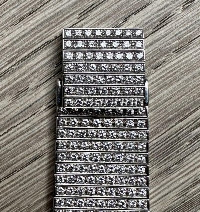 Patek Philippe Diamond Set Cushion Case Bracelet Watch Ref 3636