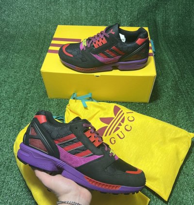 Gucci Adidas Zx 8000 Torsion Black Gg Monogram Size 8