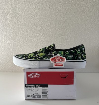 Vans Slip-on Supreme Skull Pile Green