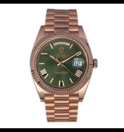 Rolex Day-date 40 228235 Olive Green 60th Anniversary Day-date 40 President Rose Gold Full Set