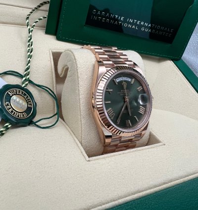 Rolex Day-date 40 228235 Olive Rose Gold Green Dial New 2023