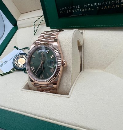 Rolex Day-date 40 228235 Olive Rose Gold Green Dial New 2023
