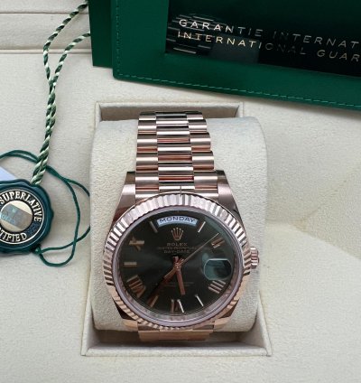 Rolex Day-date 40 228235 Olive Rose Gold Green Dial New 2023