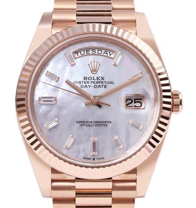 Rolex Day-date 40 228235 Rose Gold Mop Diamond Dial Fullset