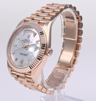 Rolex Day-date 40 228235 Rose Gold Mop Diamond Dial Fullset