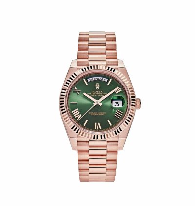 Rolex Day-date 40 228235 Rose Gold Olive Green Dial 2024
