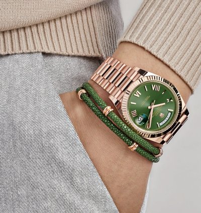 Rolex Day-date 40 228235 Rose Gold Olive Green Dial 2024