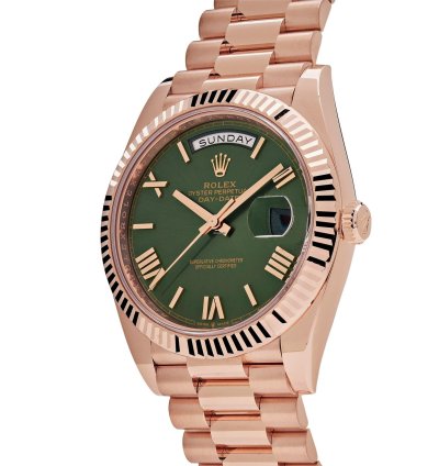 Rolex Day-date 40 228235 Rose Gold Olive Green Dial 2024