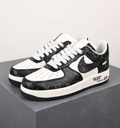 Black And White Lv X Nike Air Force 1 Low