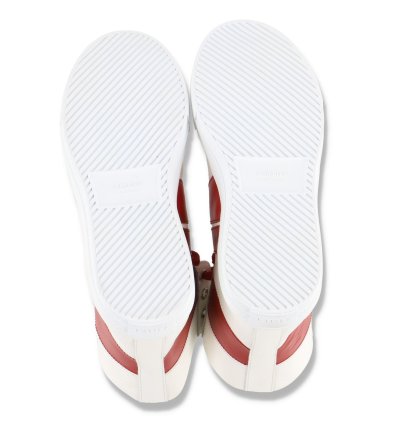 White And Red Sunset Hi-top Leather Trainers