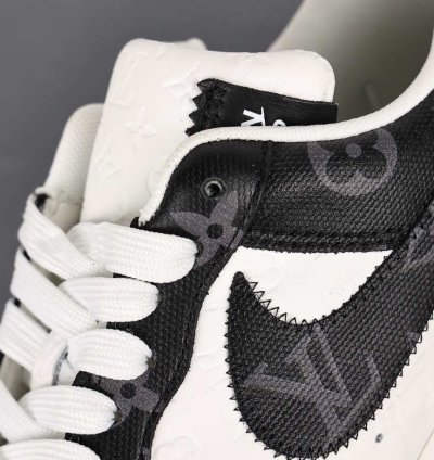 Black And White Lv X Nike Air Force 1 Low