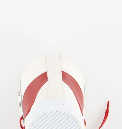 White And Red Sunset Hi-top Leather Trainers