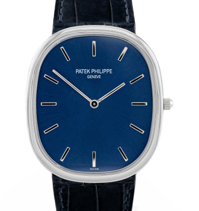 Patek Philippe Golden Ellipse Platinum Blue Dial Ref 5738p-001 Full Set