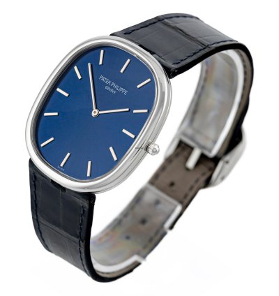 Patek Philippe Golden Ellipse Platinum Blue Dial Ref 5738p-001 Full Set