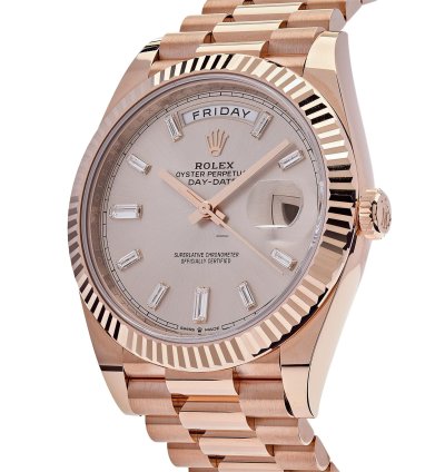 Rolex Day-date 40 228235 Rose Gold Sundust Diamond Dial