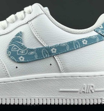 Nike Air Force 1 Low Essential White Worn Blue Paisley