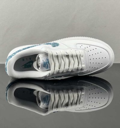 Nike Air Force 1 Low Essential White Worn Blue Paisley