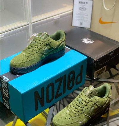 Nike Air Force 1 Low Olive Green And Black Shade