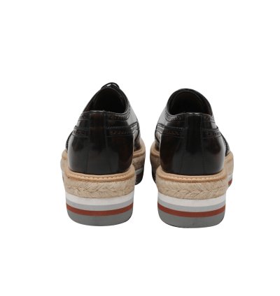 Wingtip Platform Derby Brogues Leather Medallion - 009669