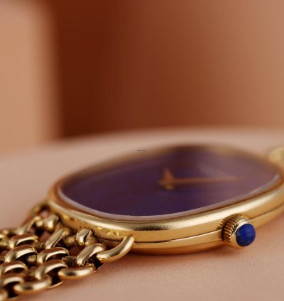 Patek Philippe Golden Ellipse Ultra Rare Golden Ellipse Ref 3848 901 Lapis Lazuli Dial 27mm 18k Yellow Gold Box And Papers 1980