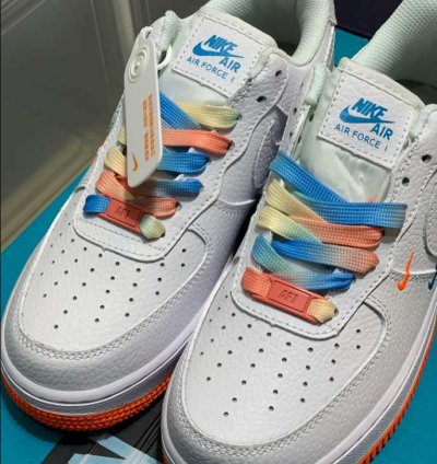 Nike Air Force 1 Rice White Orange Blue