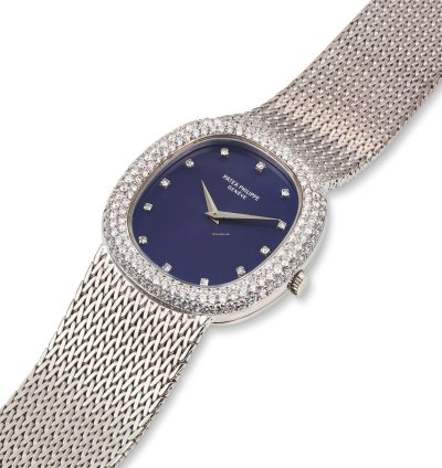 Patek Philippe Golden Ellipse White Gold And Diamond Ellipse Bracelet Watch