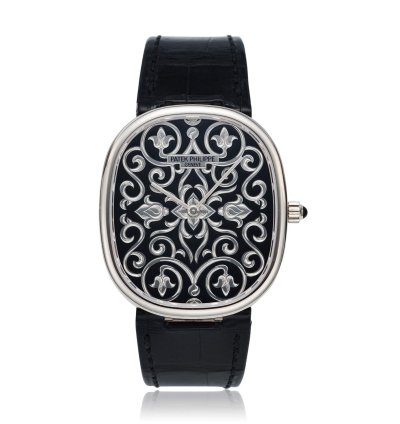 Patek Philippe Golden Ellipse White Gold And Enamel Ellipse Ref 5738 51g