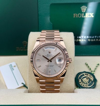 Rolex Day-date 40 228235a Day-date 40mm Sundust Baguette Diamond Set Presidential