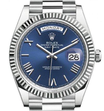 Rolex Day-date 40 228236 40mm Platinum Bracelet Blue Roman Dial Unworn 2024