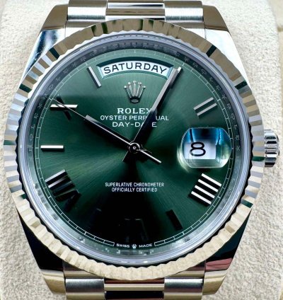 Rolex Day-date 40 228236 40mm Platinum Bracelet Green Roman Dial Unworn 2024