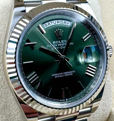 Rolex Day-date 40 228236 40mm Platinum Bracelet Green Roman Dial Unworn 2024