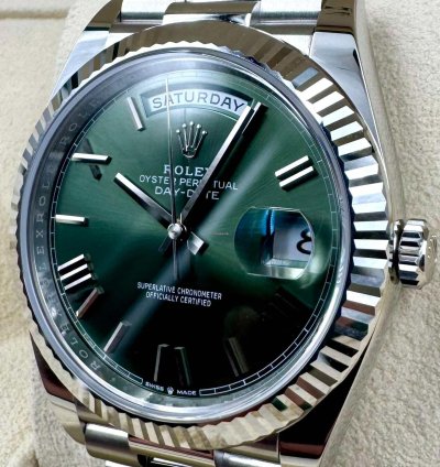 Rolex Day-date 40 228236 40mm Platinum Bracelet Green Roman Dial Unworn 2024