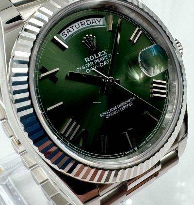 Rolex Day-date 40 228236 40mm Platinum Bracelet Green Roman Dial Unworn 2024