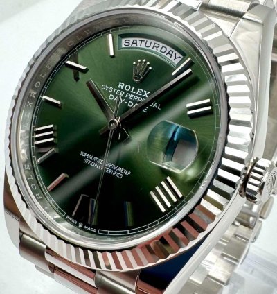 Rolex Day-date 40 228236 40mm Platinum Bracelet Green Roman Dial Unworn 2024