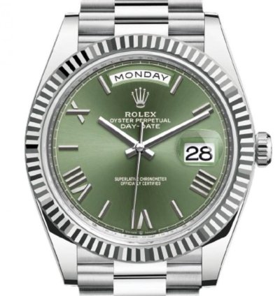 Rolex Day-date 40 228236 40mm Platinum Bracelet Green Roman Dial Unworn 2024