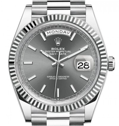 Rolex Day-date 40 228236 40mm Platinum Bracelet Rhodium Index Dial Unworn 2024