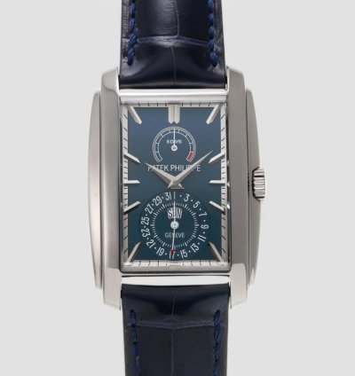 Patek Philippe Gondolo 8 Day Manual Wind Blue Dial 18k White Gold