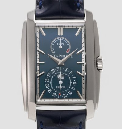 Patek Philippe Gondolo 8 Day Manual Wind Blue Dial 18k White Gold