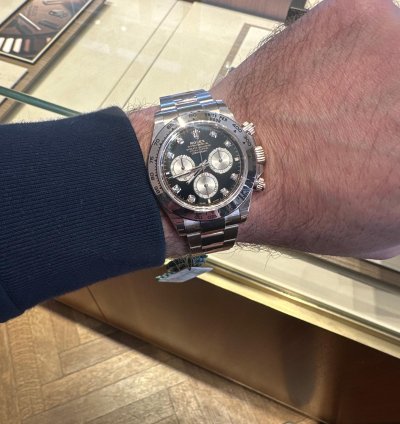 Rolex Daytona Black Dial Diamonds Rose Gold