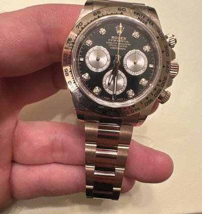 Rolex Daytona Black Dial Diamonds Rose Gold